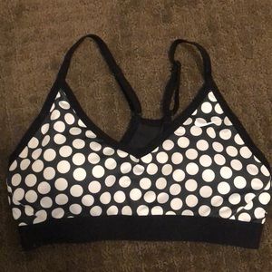 Black and white polka dot Nike sports bra size M